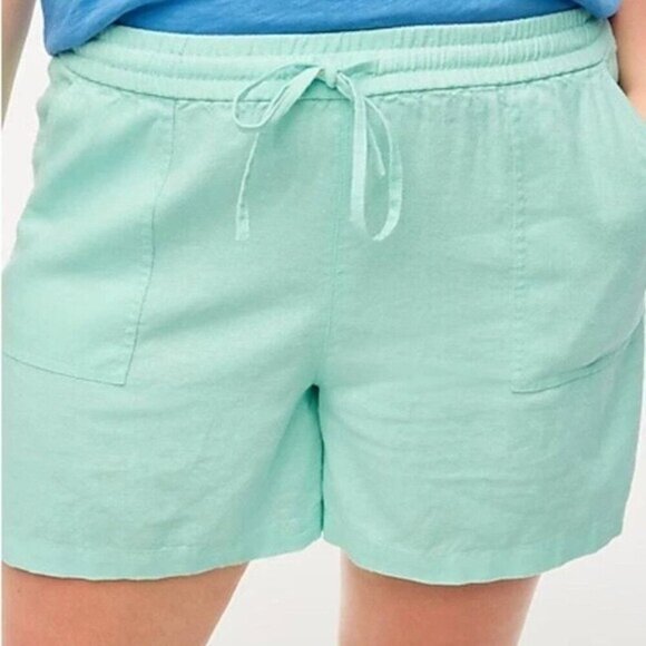 J.CREW Linen Blend High Waist Mint Green Casual Shorts Size XXL NEW - Picture 6 of 6